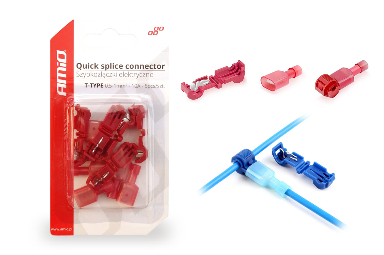 Cuplaje electrice pentru imbinari rapide de tip T 0,5 - 1mm2, 10A, 5 buc blister