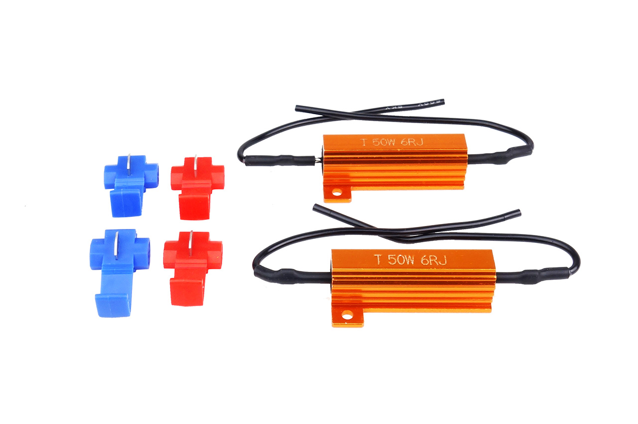 Set 2 anulatoare eroare de bec ars pentru becuri cu LED 6Ohm, 50W, 12V