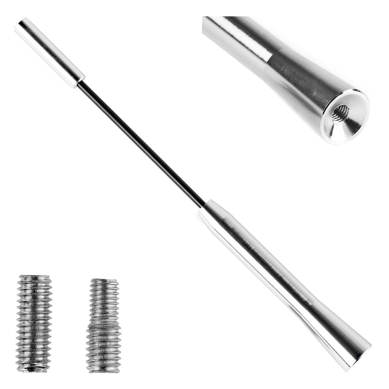 Antena radio auto universala, metalica cu adaptor, ANT05 - imagine 2