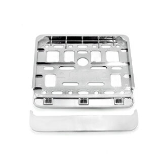 Suport numar inmatriculare cromat pentru scooter 11.4 x 14cm