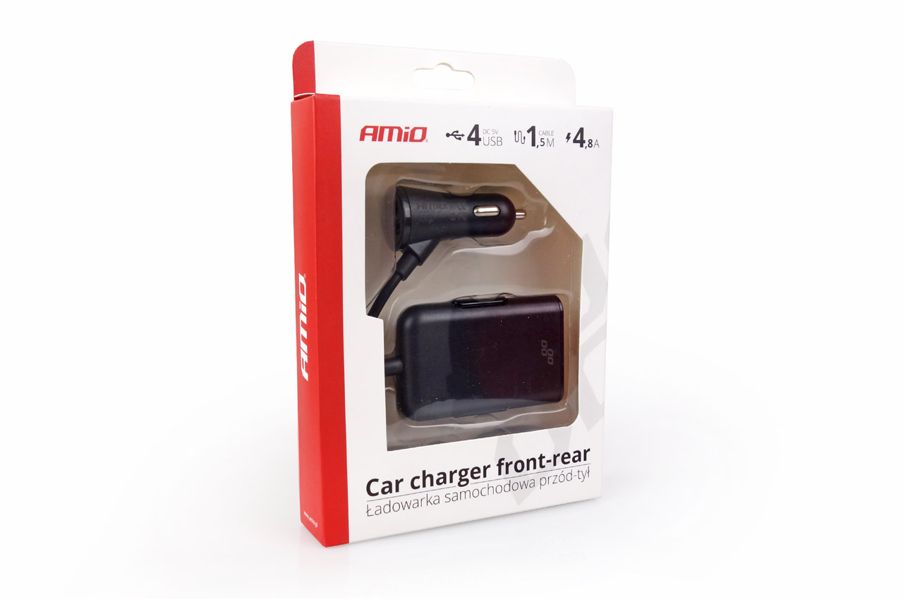 Incarcator auto fata-spate cu cablu 4xUSB - imagine 2