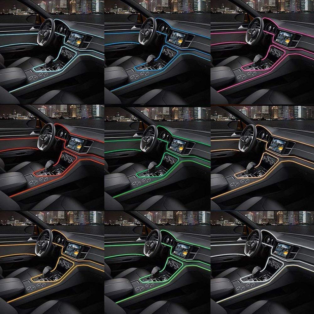 Fir Neon Auto "EL Wire" culoare Albastru, lungime 2M, alimentare 12V, droser inclus - imagine 2