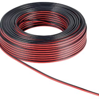 Rola cablu pentru boxe, 2 x 0.5 mm, lungime 10m, culoare rosu/negru
