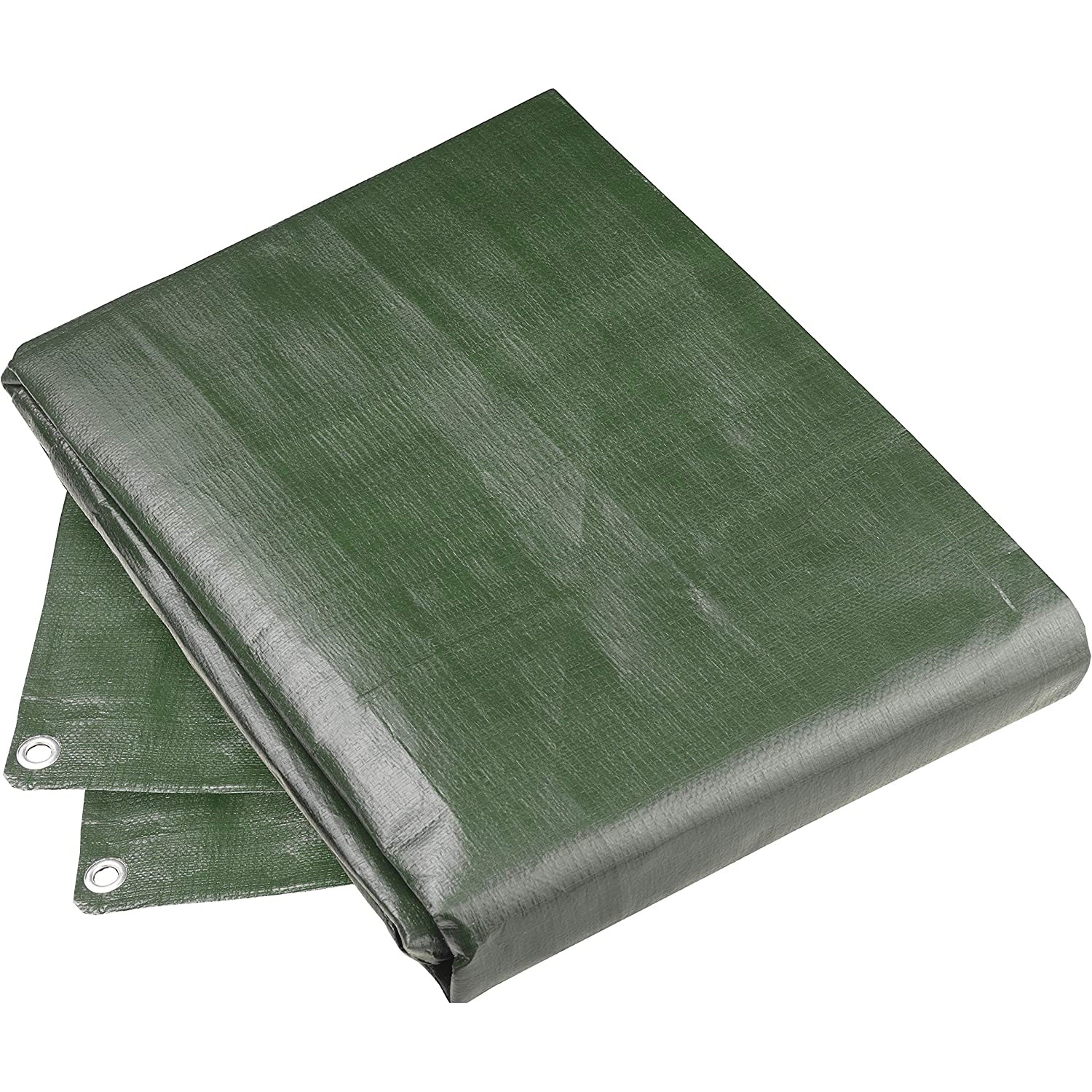 Prelata Impermeabila cu ochiuri metalice de prindere, dimensiune 6,0m x 8,0m, densitate 120g/m2, culoare verde - imagine 5