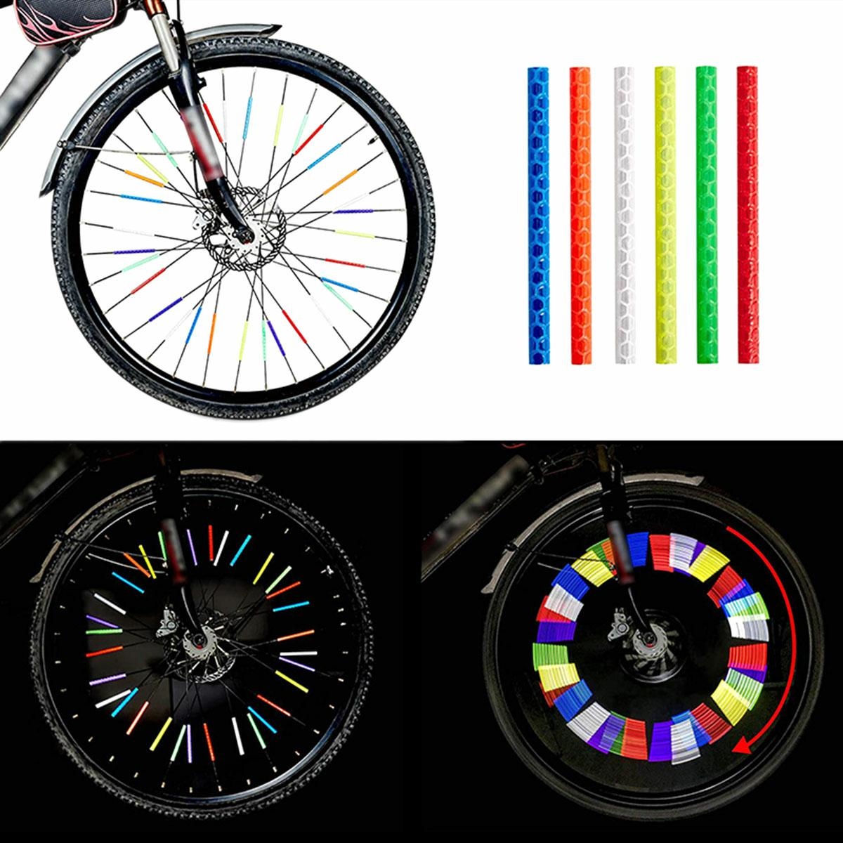 Set 12 ornamente din material reflectorizant pentru spite bicicleta, culoare verde - imagine 4