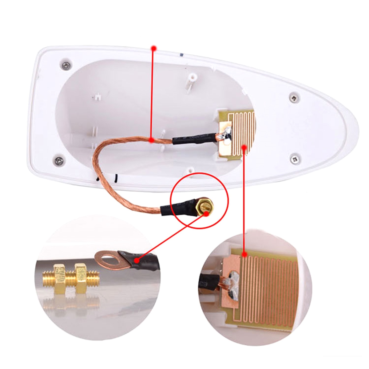 Antena auto activa AM - FM tip "SHARK TAIL" culoare SILVER - imagine 3