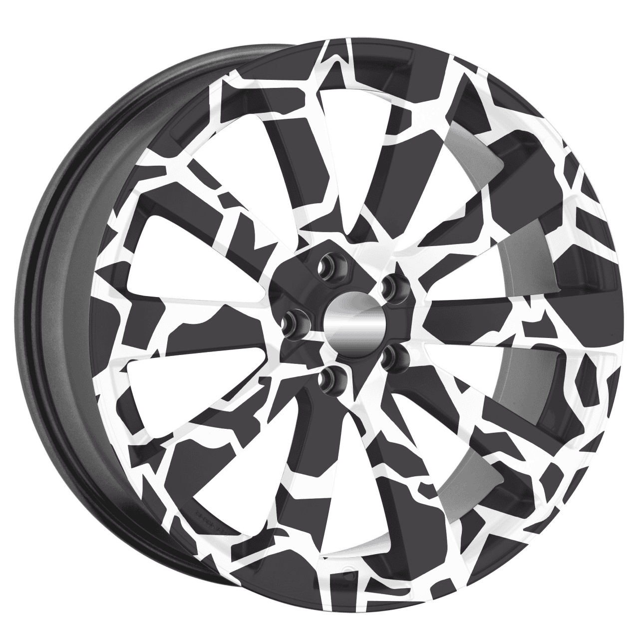Set 4 Folii Imprimate Outdoor cu EcoSolvent, autoadezive, pentru decorarea jantelor auto, dimetru 60 cm, model FJT-18 - imagine 3