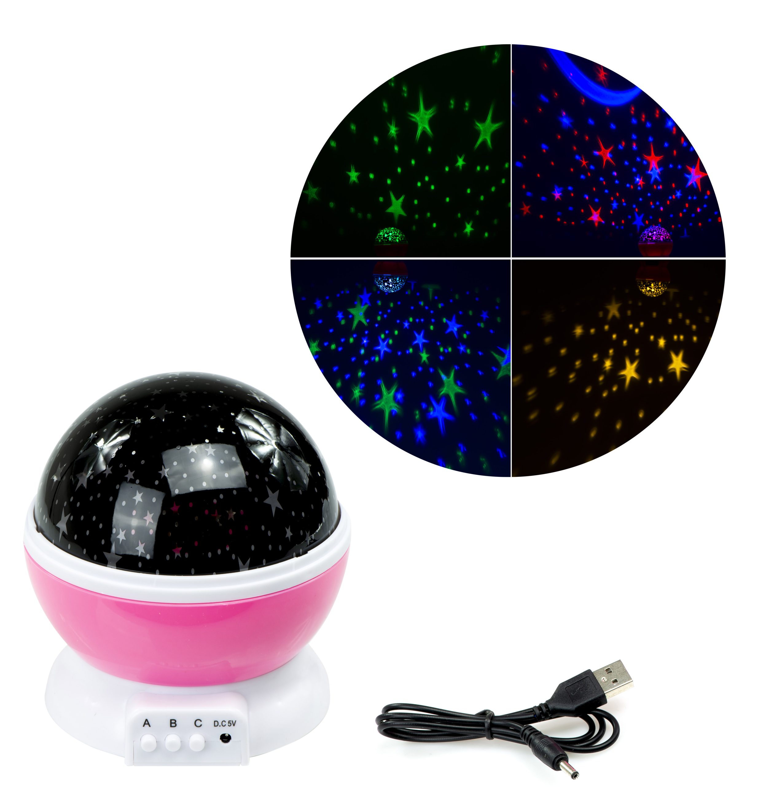 Proiector LED cu alimentare USB, model "Galaxy Stars" cu 9 moduri de afisare - imagine 7
