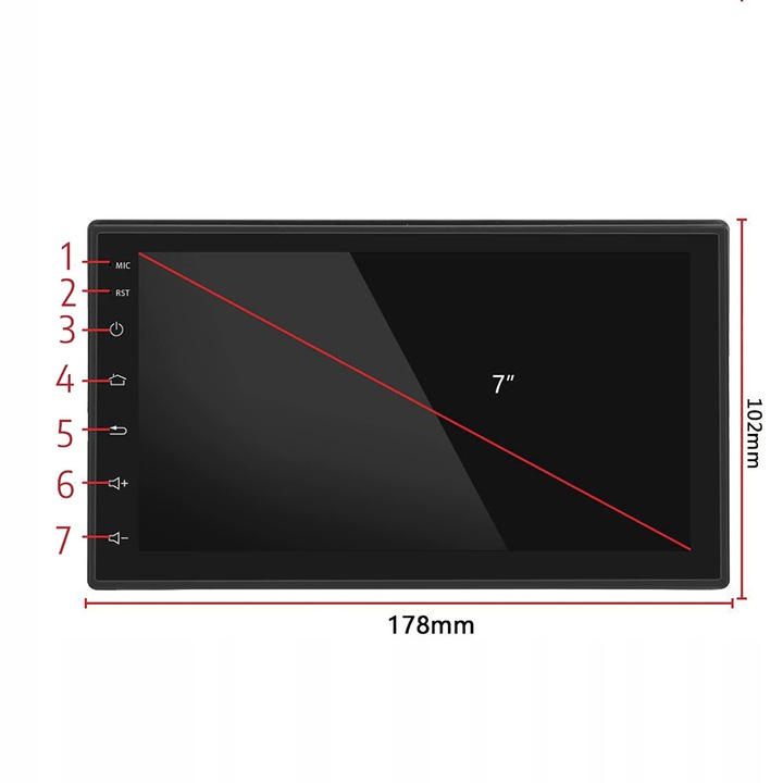 Player Video Auto cu ANDROID si GPS + Camera Marsarier INCLUSA, dimensiune 2DIN, TouchScreen de 7 inch, 4 x 45W, model WDS-40 cu Bluetooth, Handsfree, Radio, MP3, WMA, MP4, Telecomanda - imagine 4