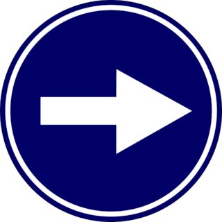 Eticheta, Autocolant Reflectorizant Semn Obligatoriu Stanga / Dreapta, Diamentru 18cm