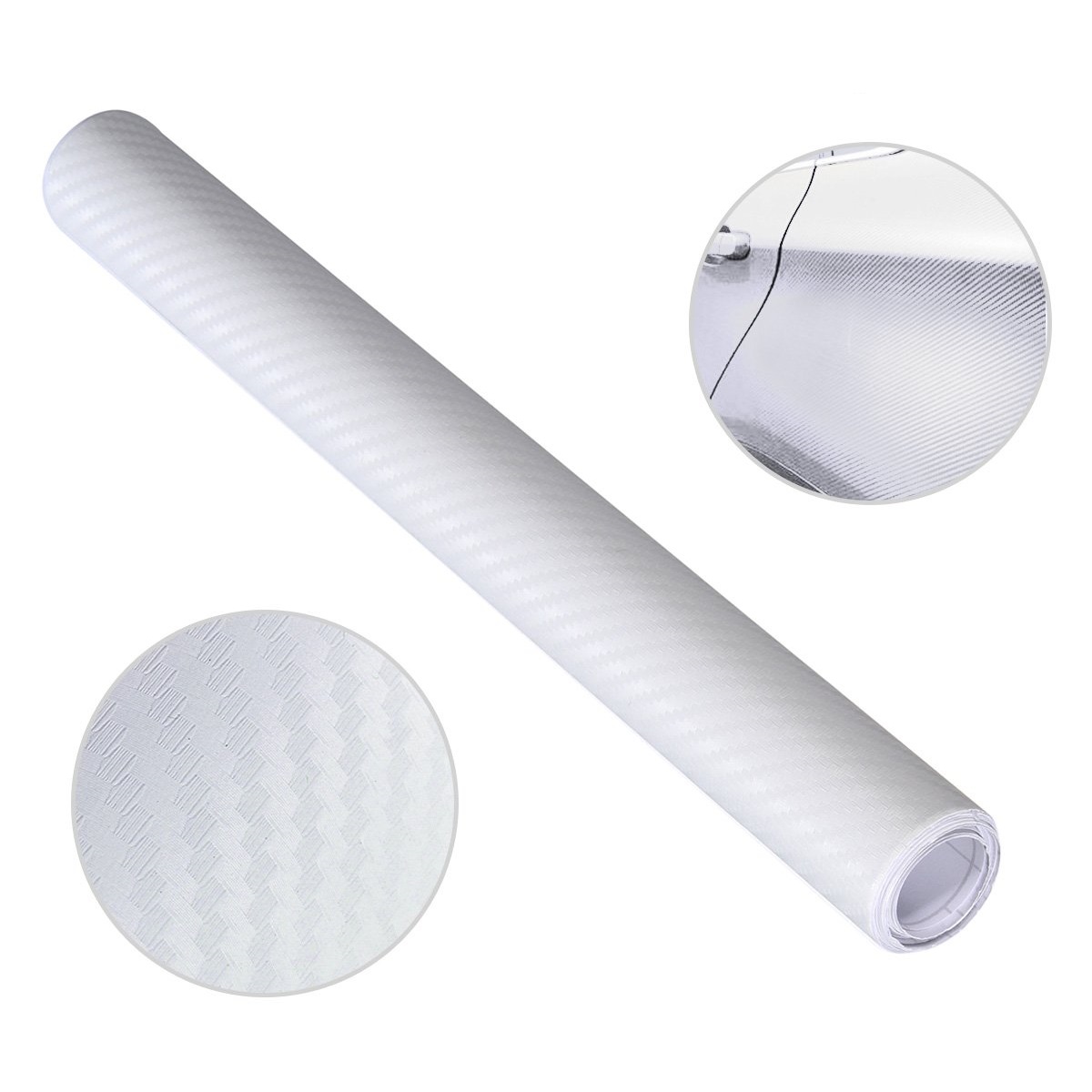 Folie colantare auto Carbon 3D - Alb (3m x 1,27m) - imagine 3