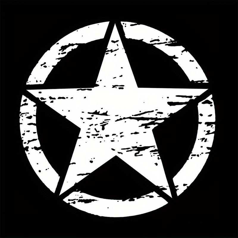 Sticker autoadeziv pentru vehicule Off Road, model "Rusted Army Star", dimensiune 50 x 50 cm, culoare Alba - imagine 2