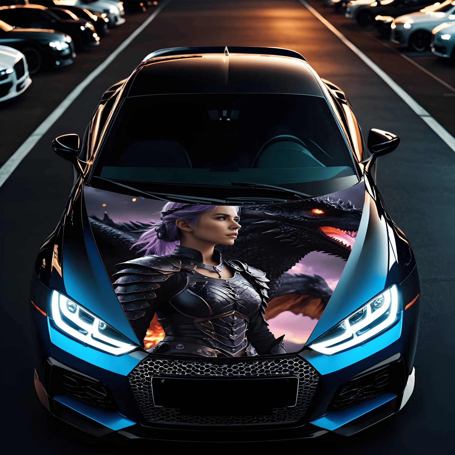 Folie Capota Auto "Hood Art" rezistenta la exterior, marime S (150 x 110cm) - Cod: AVX-CAPOTA-002S