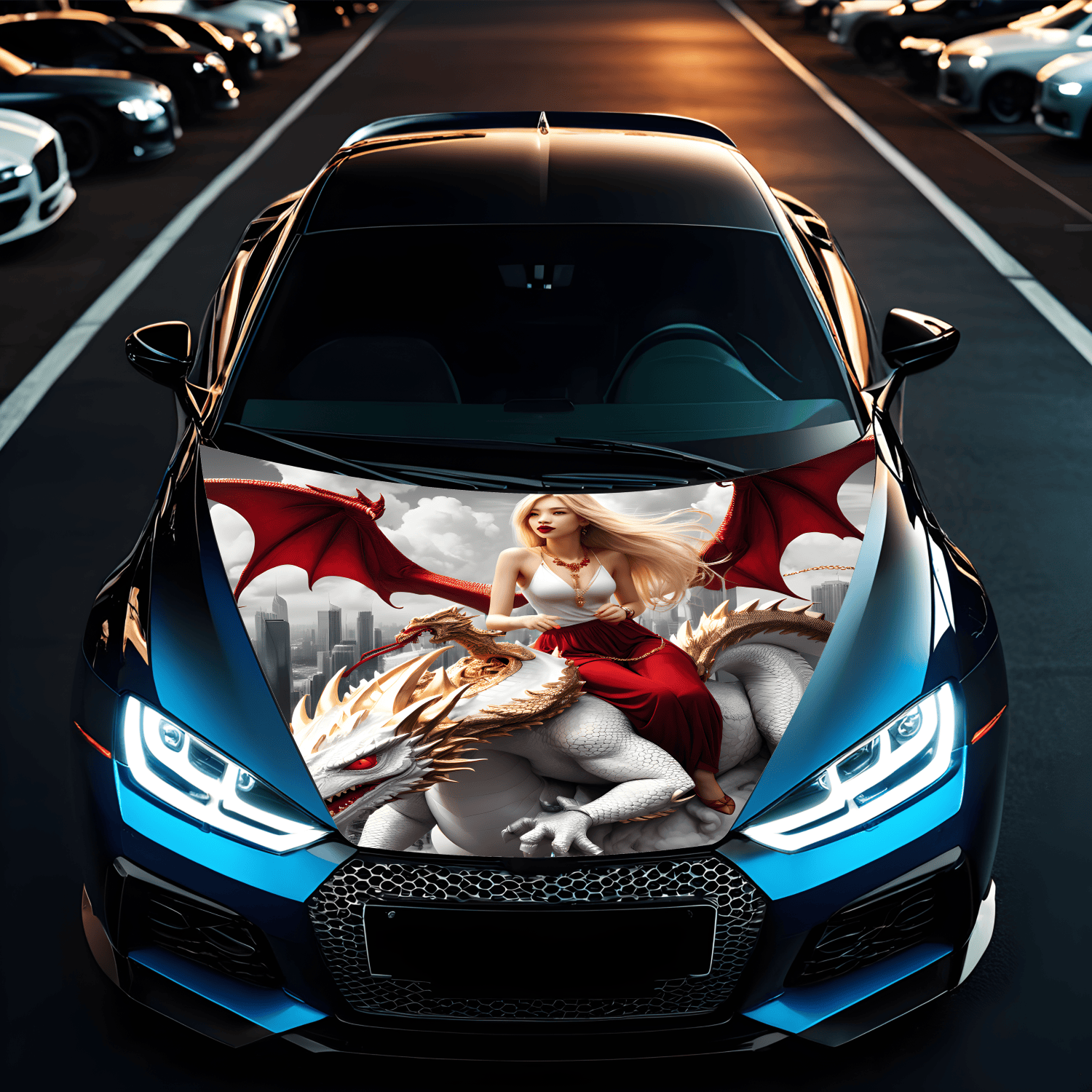 Folie Capota Auto "Hood Art" rezistenta la exterior, marime S (150 x 110cm) - Cod: AVX-CAPOTA-009S