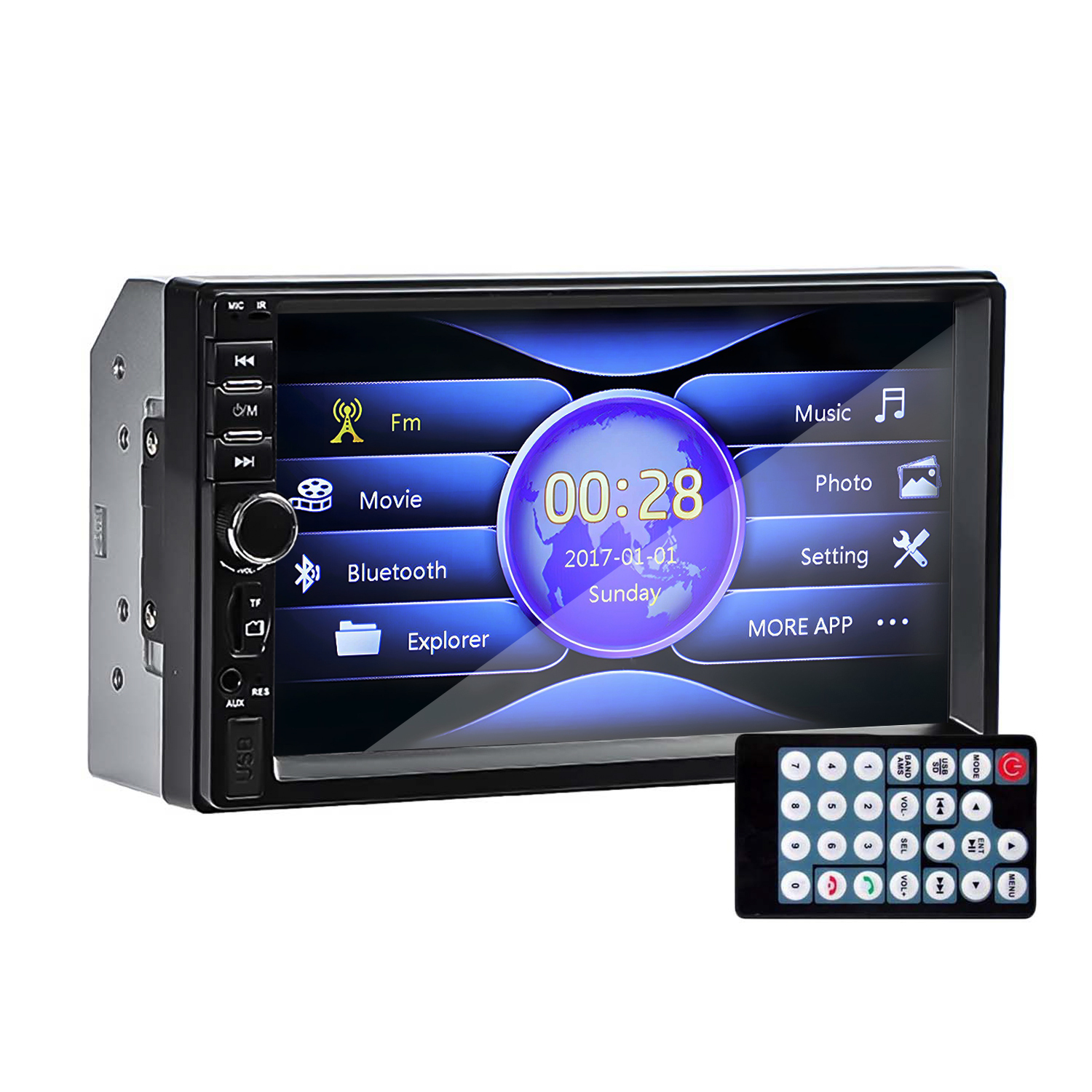 Player Video Auto, dimensiune 2DIN, TouchScreen de 7 inch, 4 x 50W, model WDS-30 cu Bluetooth, Handsfree, Radio, MP3, WMA, MP4, AUX, Card, Telecomanda, Functie Camera Marsarier - imagine 2