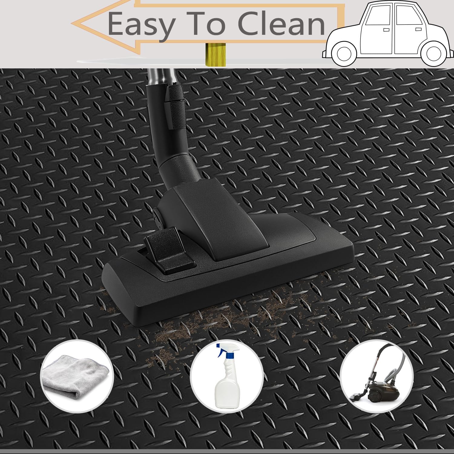Covor Antiderapant din Cauciuc, Linoleum din Cauciuc pentru Protectie Podea Auto - model DIAMOND - imagine 3
