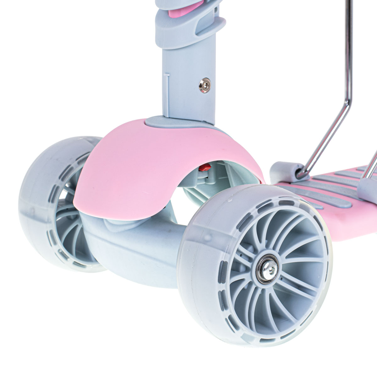 Tricicleta + Trotineta + Skateboard (3in1) roti iluminate LED - ROZ - imagine 12