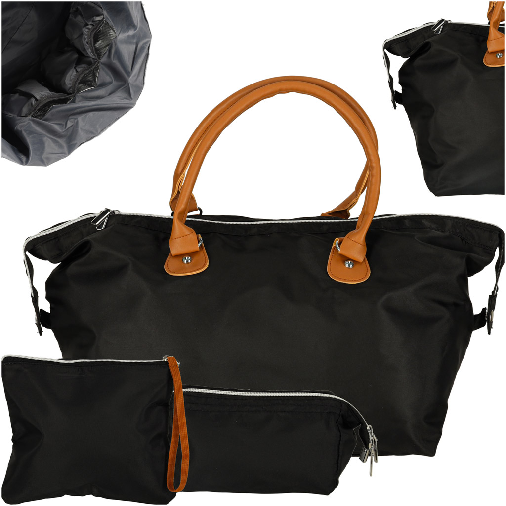 Set 3 piese, geanta de calatorie multifunctionala pentru carucior, set culoare negra, pentru mamici - imagine 3