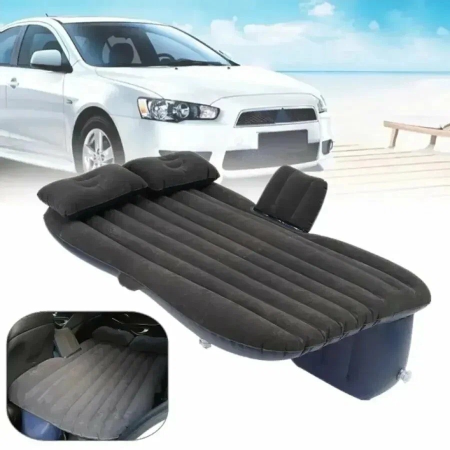 Saltea gonflabila pentru bancheta spate auto, dimensiune 138 x 85cm cu pompa electrica inclusa, culoare Neagra