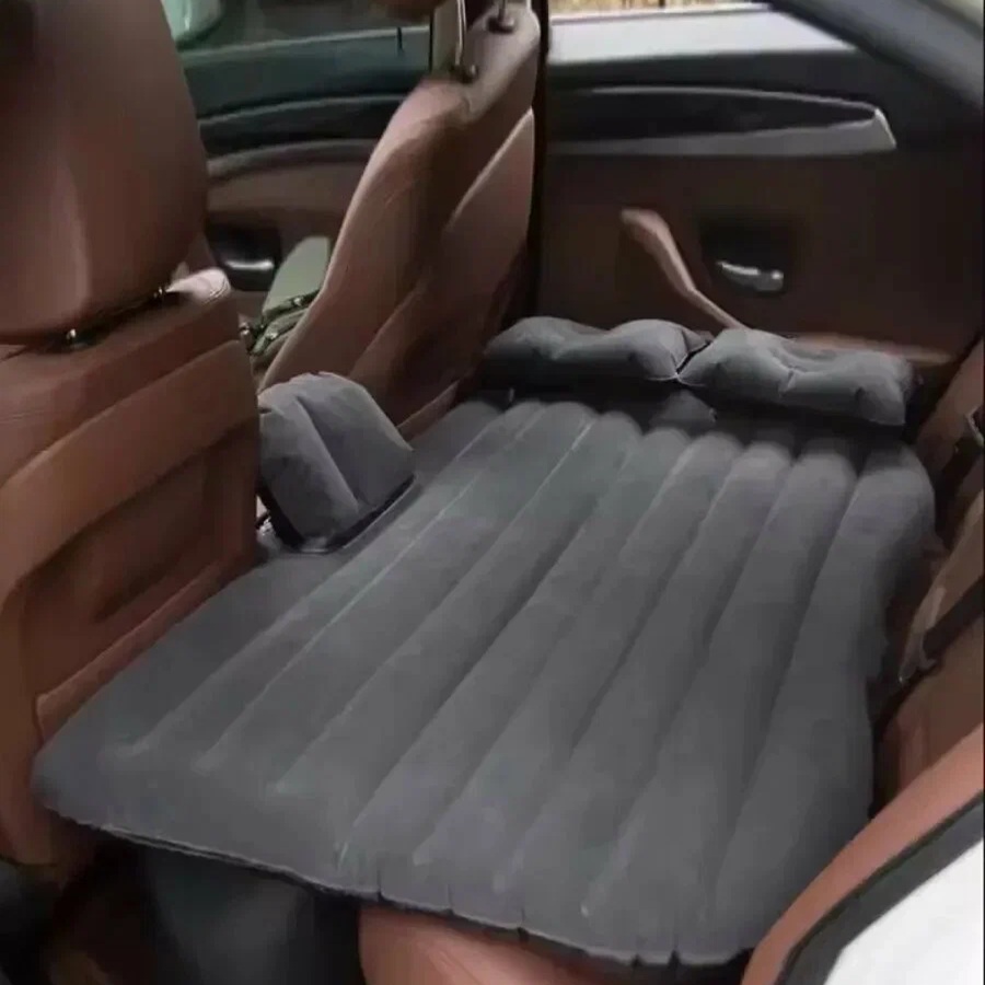 Saltea gonflabila pentru bancheta spate auto, dimensiune 138 x 85cm cu pompa electrica inclusa, culoare Neagra - imagine 2